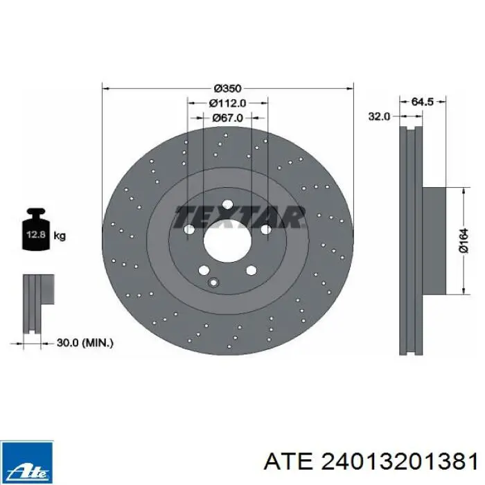 Frenos delanteros ATE 24013201381 precio, desde 78,68 EUR