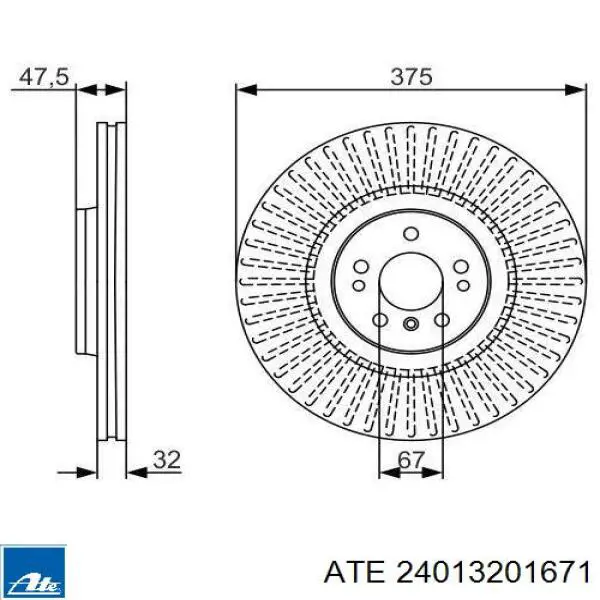 24.0132-0167.1 ATE freno de disco delantero