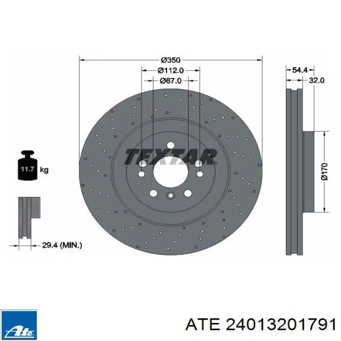 Comprar 24013201791 ATE Freno de disco delantero