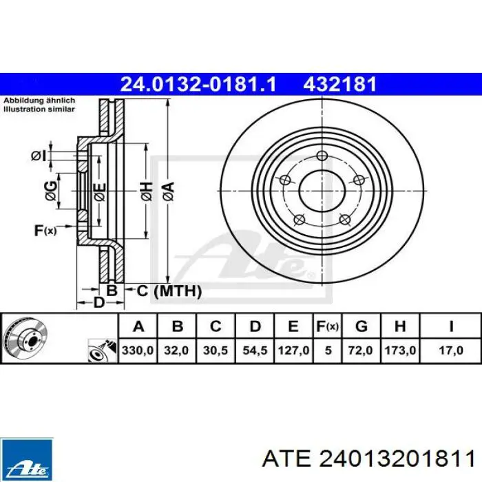 Comprar 24013201811 ATE Freno de disco delantero