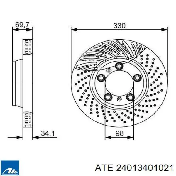 24.0134-0102.1 ATE freno de disco delantero