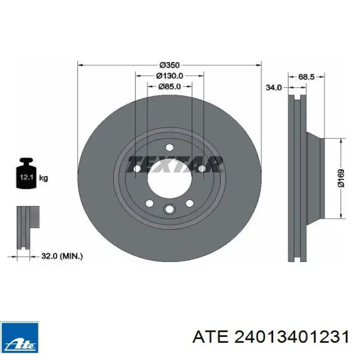 Frenos delanteros ATE 24013401231 precio, desde 90,51 EUR