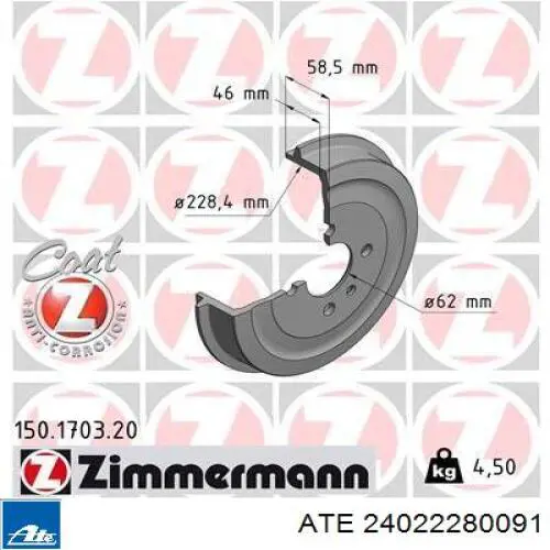 34211156297 BMW Tambor de freno trasero