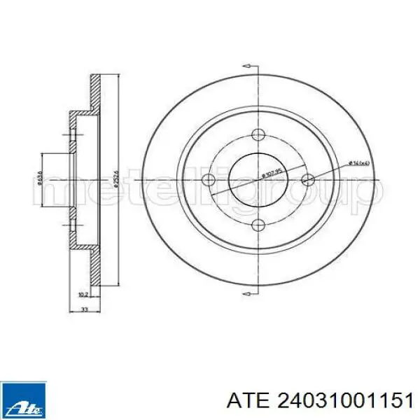 Disco de freno trasero Ford Sierra 1 GBC