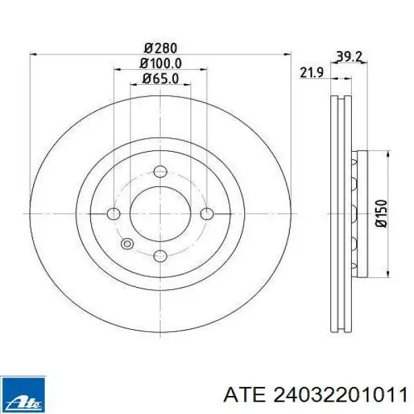 24032201011 ATE freno de disco delantero