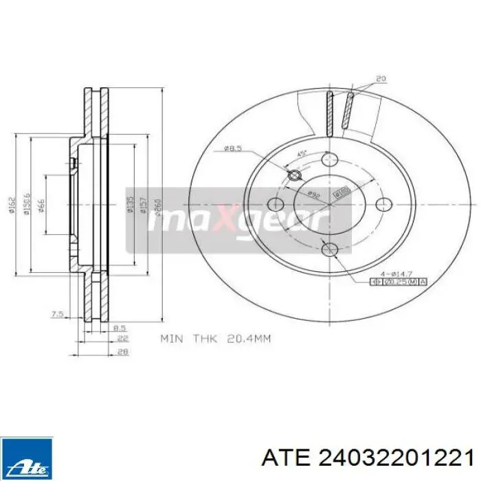 Frenos delanteros ATE 24032201221 precio, desde 27,58 EUR