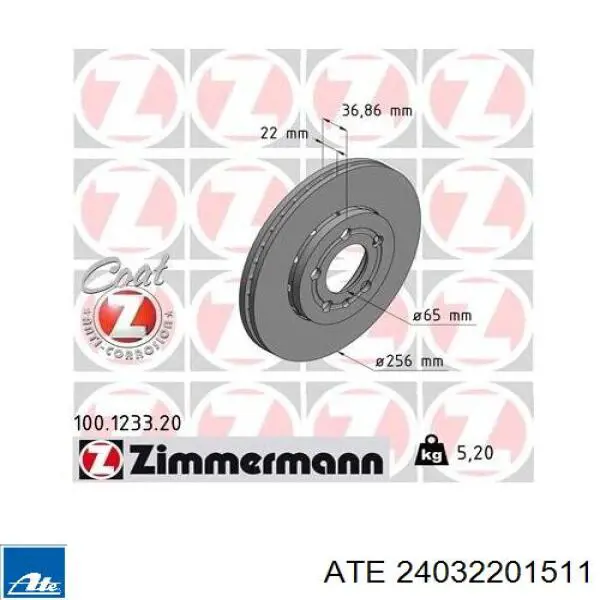 Frenos delanteros ATE 24032201511 precio, desde 28,67 EUR