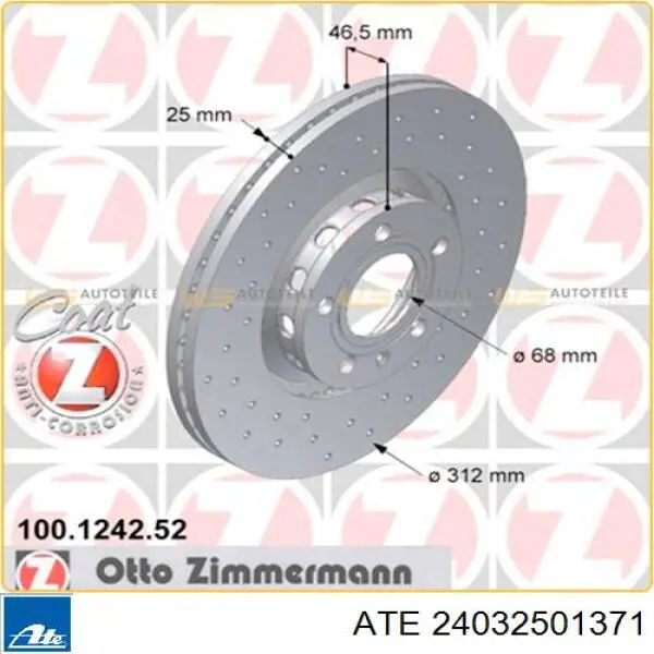 Frenos delanteros ATE 24032501371 precio, desde 56,09 EUR