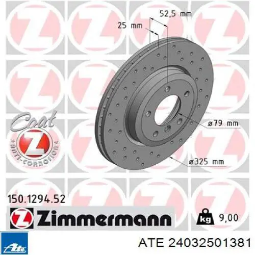 Frenos delanteros ATE 24032501381 precio, desde 56,14 EUR