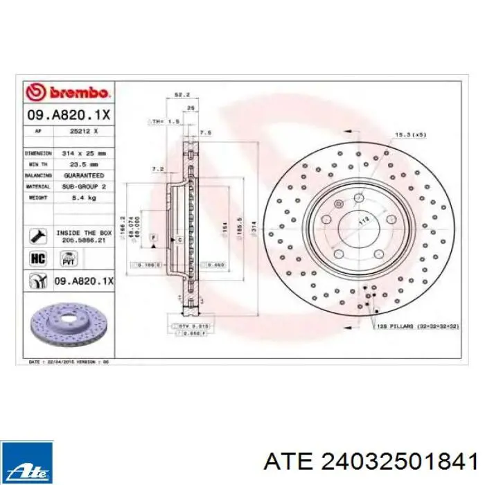 Comprar 24032501841 ATE Freno de disco delantero
