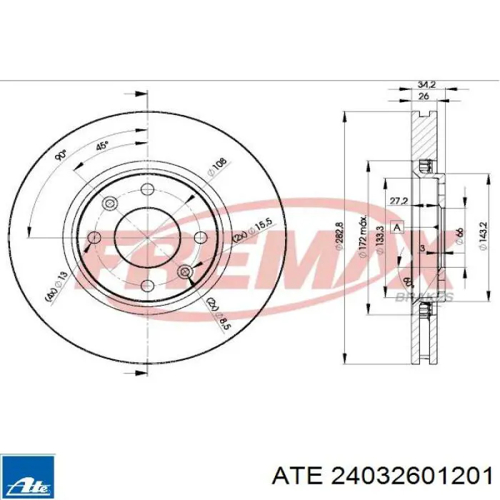 Freno de disco delantero Citroen C4 UD