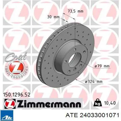 24033001071 ATE freno de disco delantero