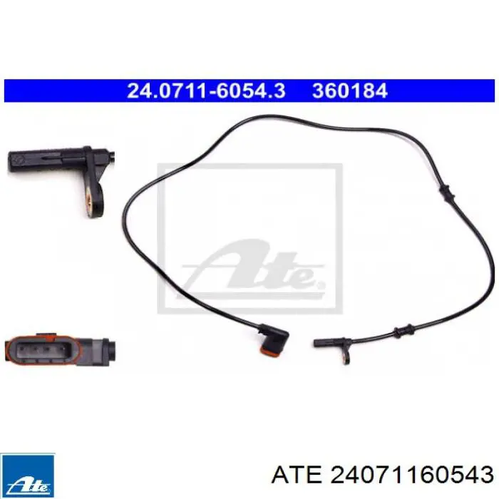 24.0711-6054.3 ATE sensor abs trasero izquierdo