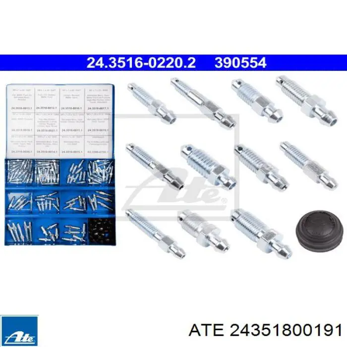 24.3518-0019.1 ATE tornillo/valvula purga de aire, pinza de freno delantero