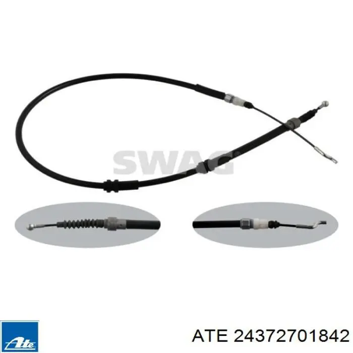 24.3727-0184.2 ATE cable de freno de mano trasero derecho/izquierdo