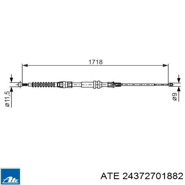 24.3727-0188.2 ATE cable de freno de mano trasero derecho/izquierdo