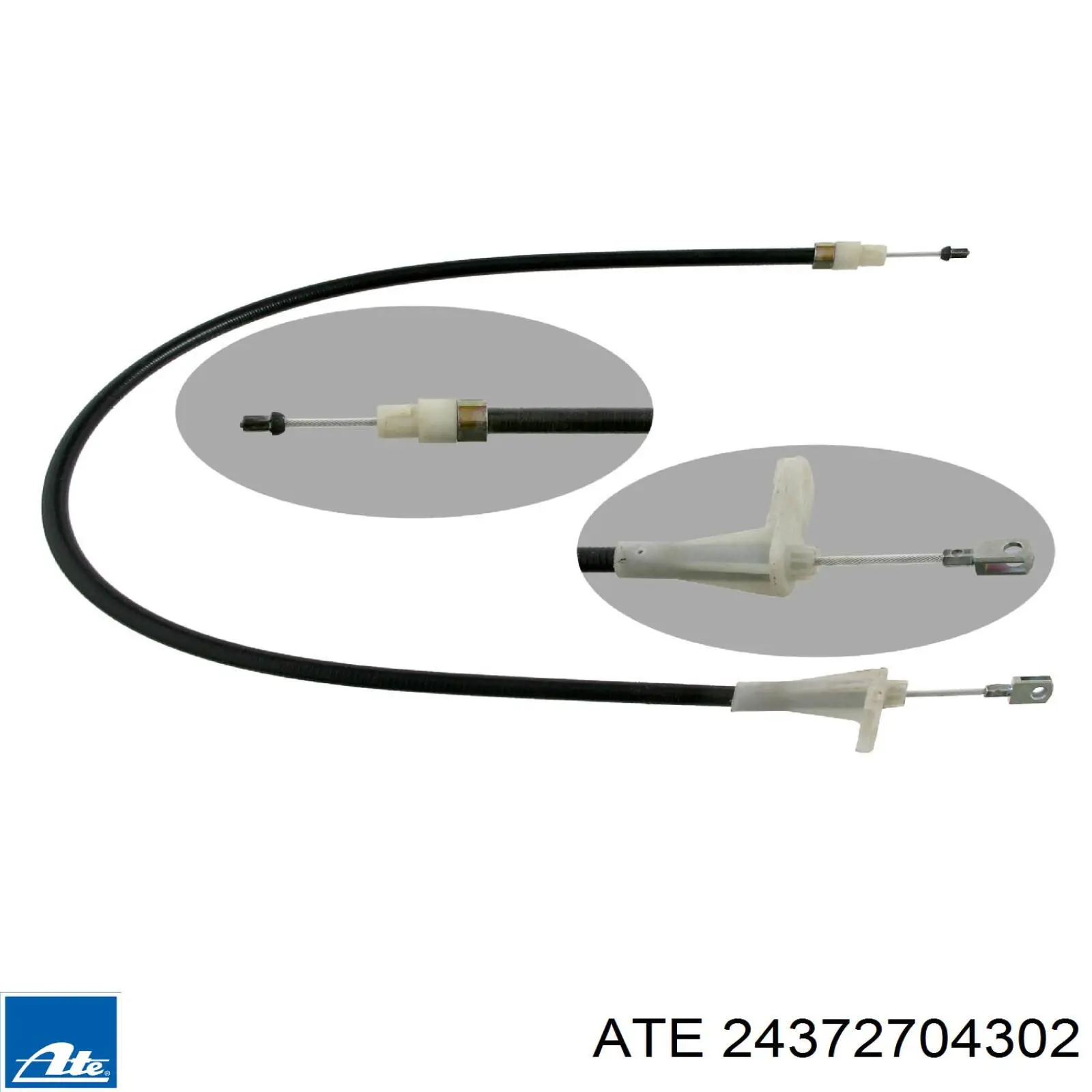 ATE Cavo Freno A Mano 24.3727-2708.2 Per VW Golf V, Audi A3, Seat Leon, Skoda (Ricambio Originale)