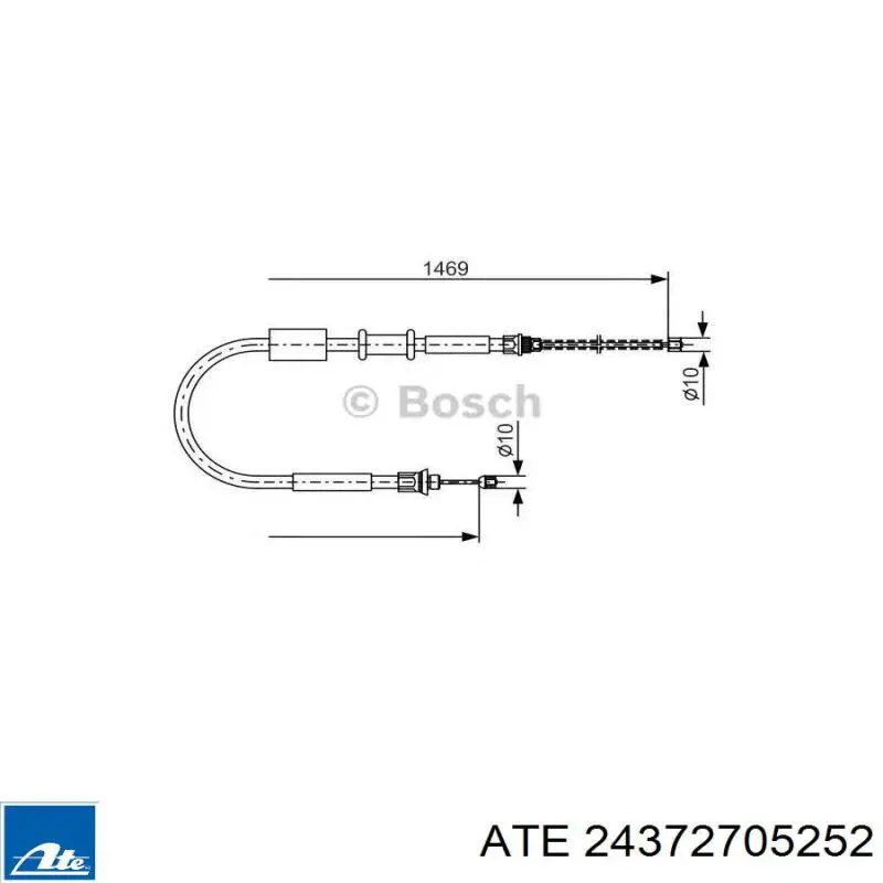 Cable de freno de mano trasero derecho 202002 Beca Cables