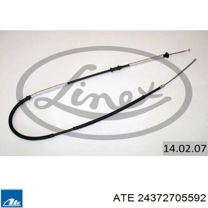 24.3727-0559.2 ATE cable de freno de mano trasero derecho