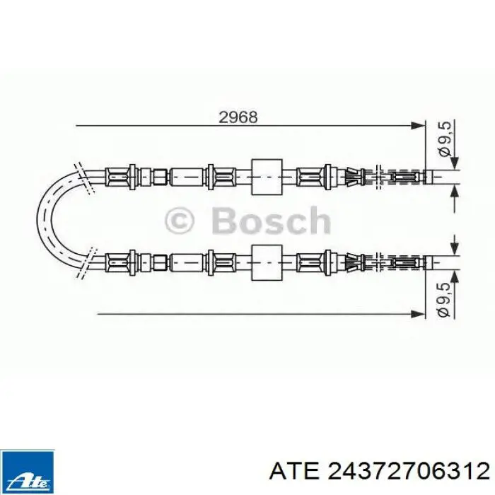 24372706312 ATE cable de freno de mano trasero derecho/izquierdo