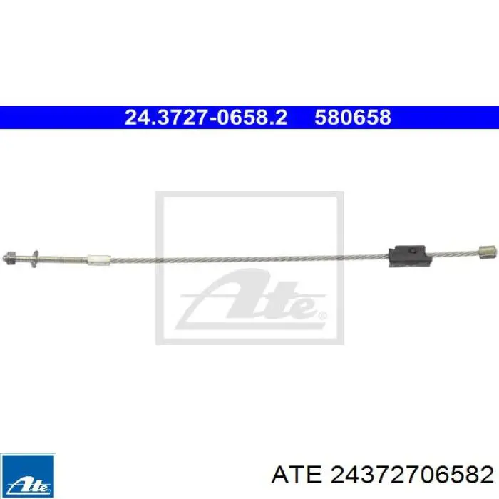 24.3727-0658.2 ATE cable de freno de mano delantero