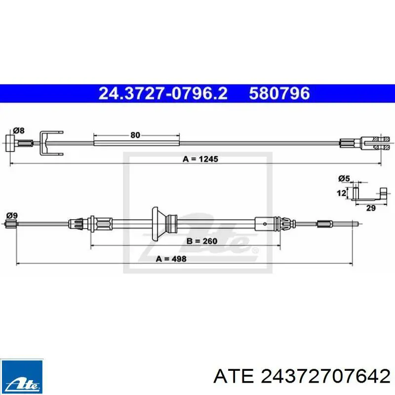Cable intermedio de freno de mano 907983 SPJ