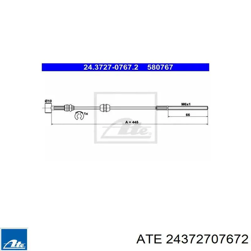 Cable de freno de estacionamiento delantero 2001373 Beca Cables