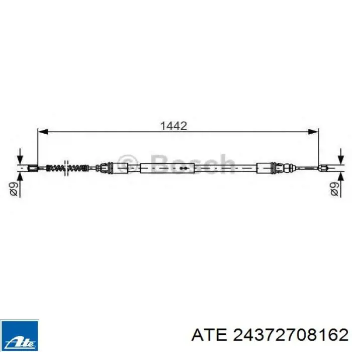 Cable de freno de mano trasero derecho/izquierdo 9620911080 Peugeot/Citroen