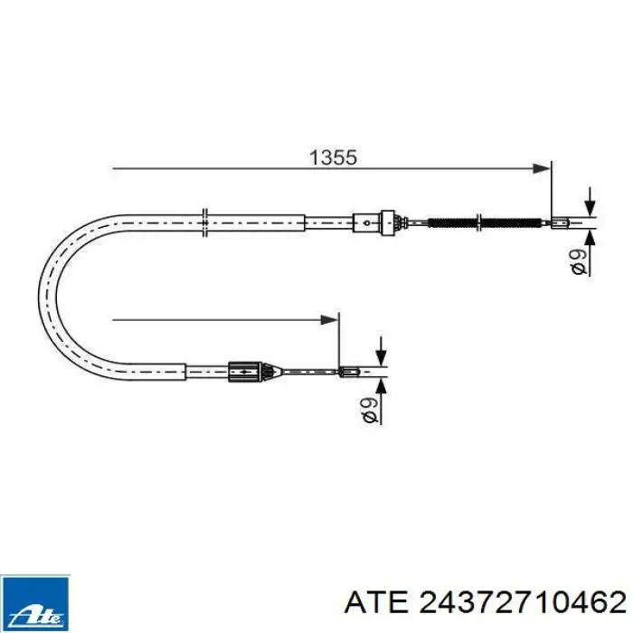 24372710462 ATE cable de freno de mano trasero izquierdo