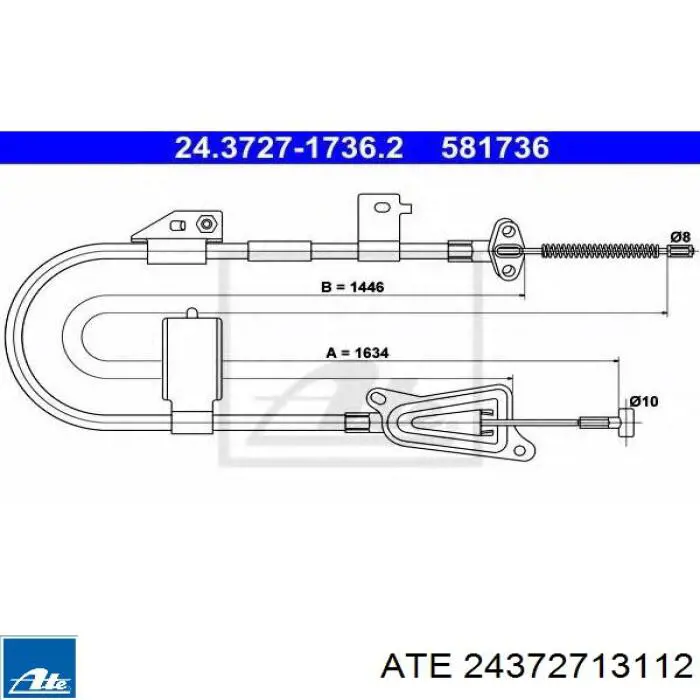 Cable de freno de mano trasero derecho/izquierdo SPJ 911267