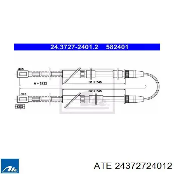 Comprar 210203 Adriauto Cable de freno de mano trasero derecho/izquierdo