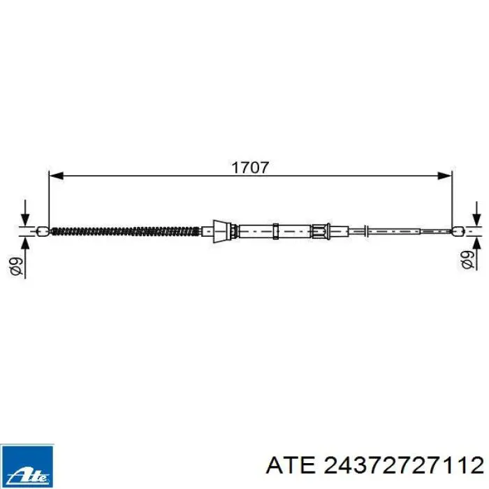 1637160080 Peugeot/Citroen cable de freno de mano trasero derecho/izquierdo
