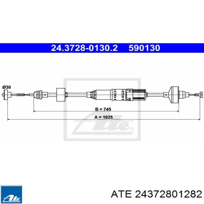 24.3728-0128.2 ATE cable de embrague