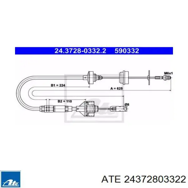 24.3728-0332.2 ATE cable de embrague