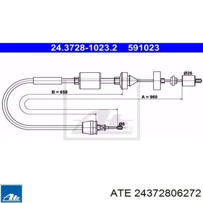 Cable de embrague 86VB7K553ED Ford