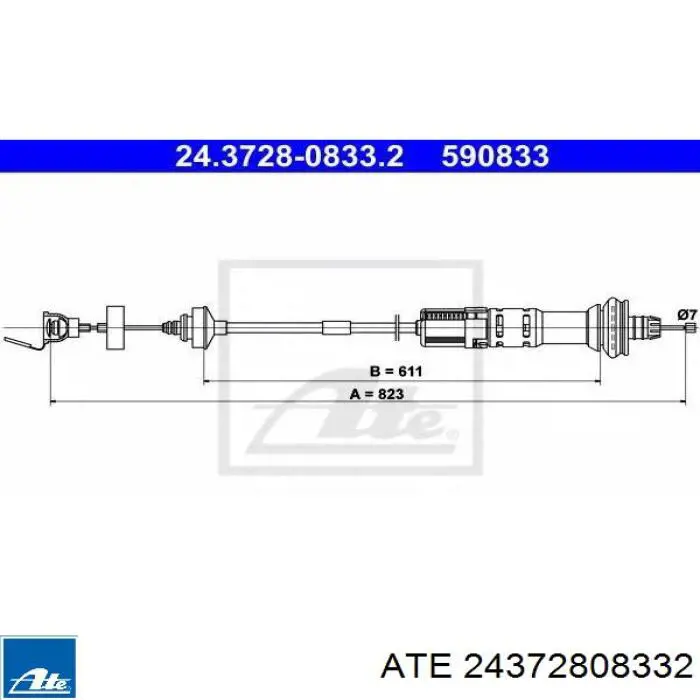 E074396 Peugeot/Citroen Cable de accionamiento del embrague