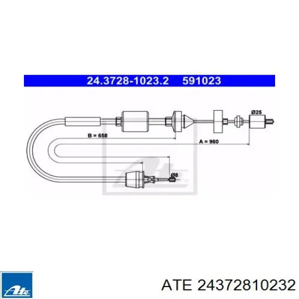 Cable de embrague ATE 24372810232 precio, desde 27,67 EUR