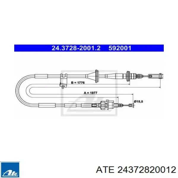 24.3728-2001.2 ATE cable de embrague