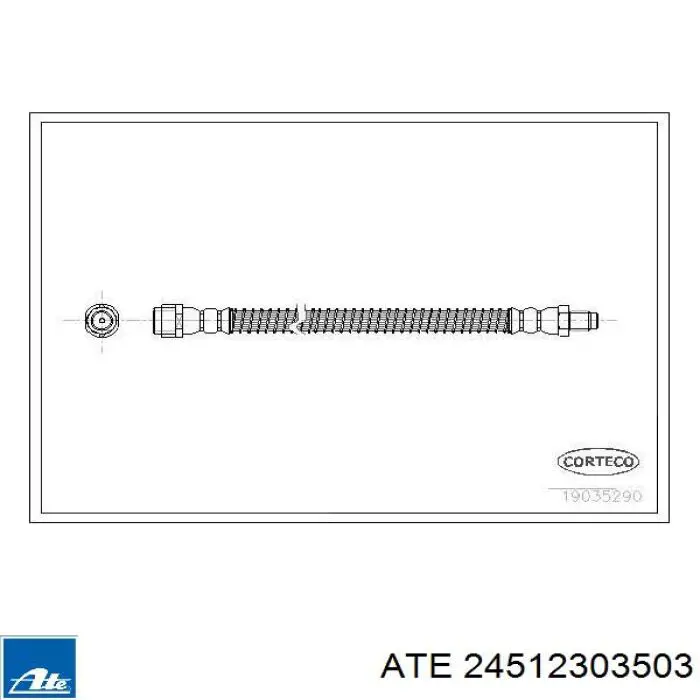 24.5123-0350.3 ATE tubo flexible de frenos trasero