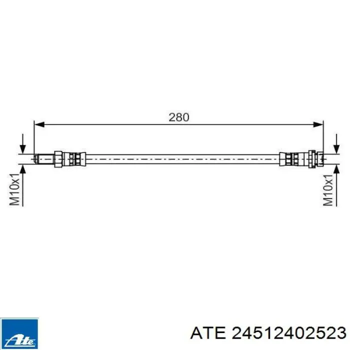 24.5124-0252.3 ATE tubo flexible de frenos trasero