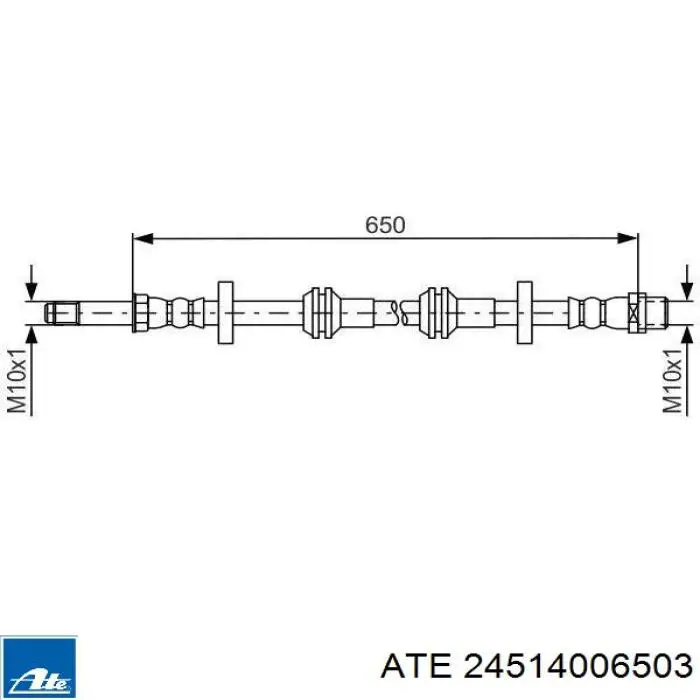 24.5140-0650.3 ATE latiguillo de freno delantero