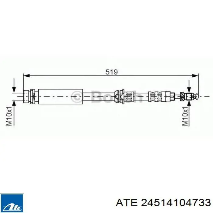 Tubo flexible de frenos delantero Ford 1437504