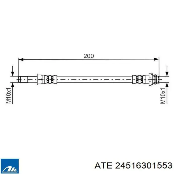 24.5163-0155.3 ATE latiguillo de freno delantero