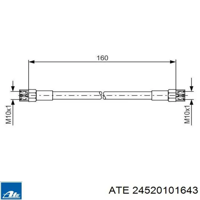 24.5201-0164.3 ATE tubo flexible de frenos trasero