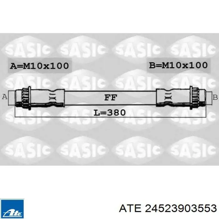 24.5239-0355.3 ATE tubo flexible de frenos trasero