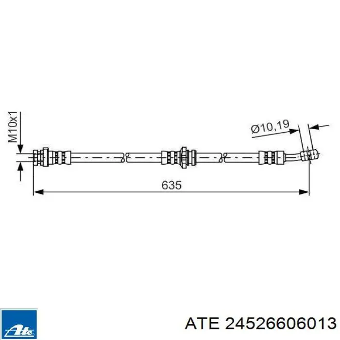 24.5266-0601.3 ATE tubo flexible de frenos delantero derecho