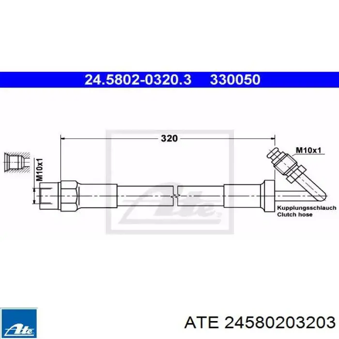 Latiguillo de embrague 24580203203 ATE