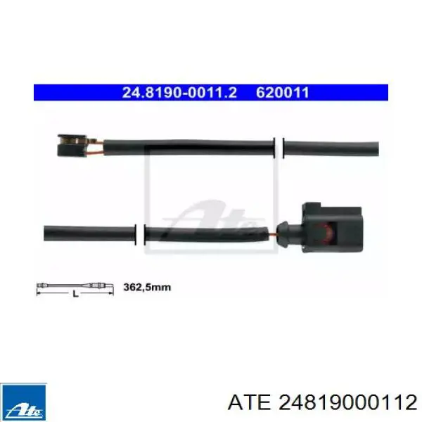 24.8190-0011.2 ATE contacto de aviso, desgaste de los frenos