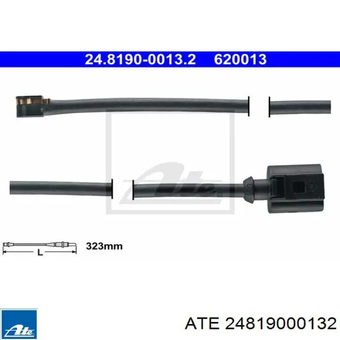 24.8190-0013.2 ATE contacto de aviso, desgaste de los frenos
