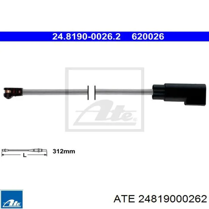 24.8190-0026.2 ATE contacto de aviso, desgaste de los frenos